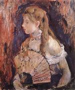 Berthe Morisot The girl holding the fan oil painting reproduction